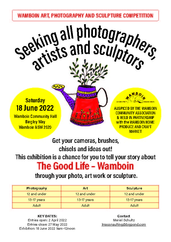 Wamboin Art, Photography and Sculpture Competition